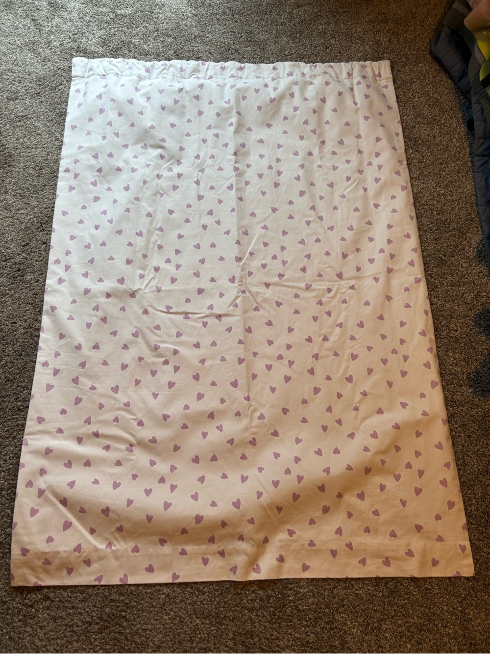 Pottery Barn Kids White & Lavender Heart Pillowcase